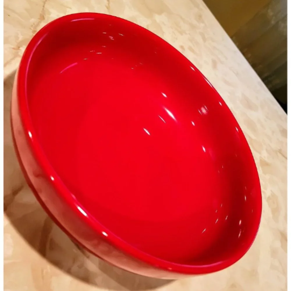 Set of 4 Red Large Salad and Serving Bowls